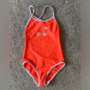 Bonpoint Girls Cherry Logo Swimsuit - Size 4